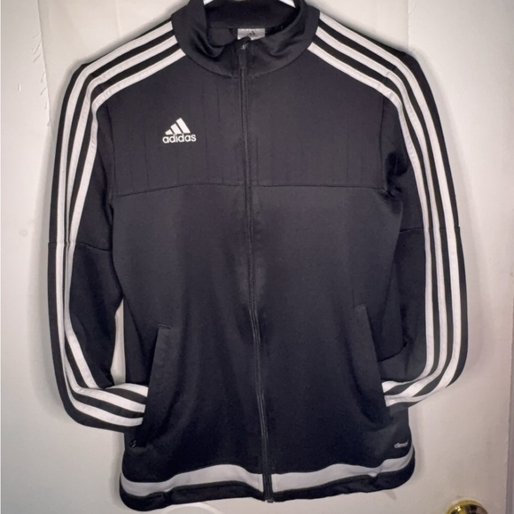 Adidas Black Track Jacket with White Stripes - Picture 4 of 5